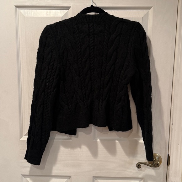 LOFT Black Cable Knit Cardigan Sweater NWT - Picture 4 of 4